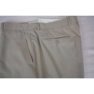 PAZONI Men's Pants Made In Italy Flat Front Camel Beige All Wool Waist 36x33